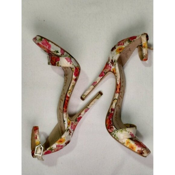 Sam Edelman Eleanor Floral Print Ankle Strap Heels Size 7 Women's Shoes - Picture 11 of 13